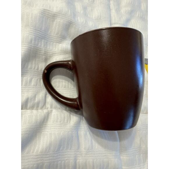 Small brown coffee mug ceramic fall cozy thanksgiving flower - Picture 3 of 6